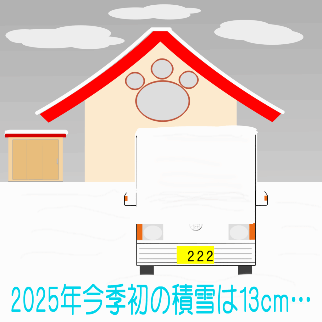 「なまねご」のワンポイント方言-雪が積もって焦るレオ君